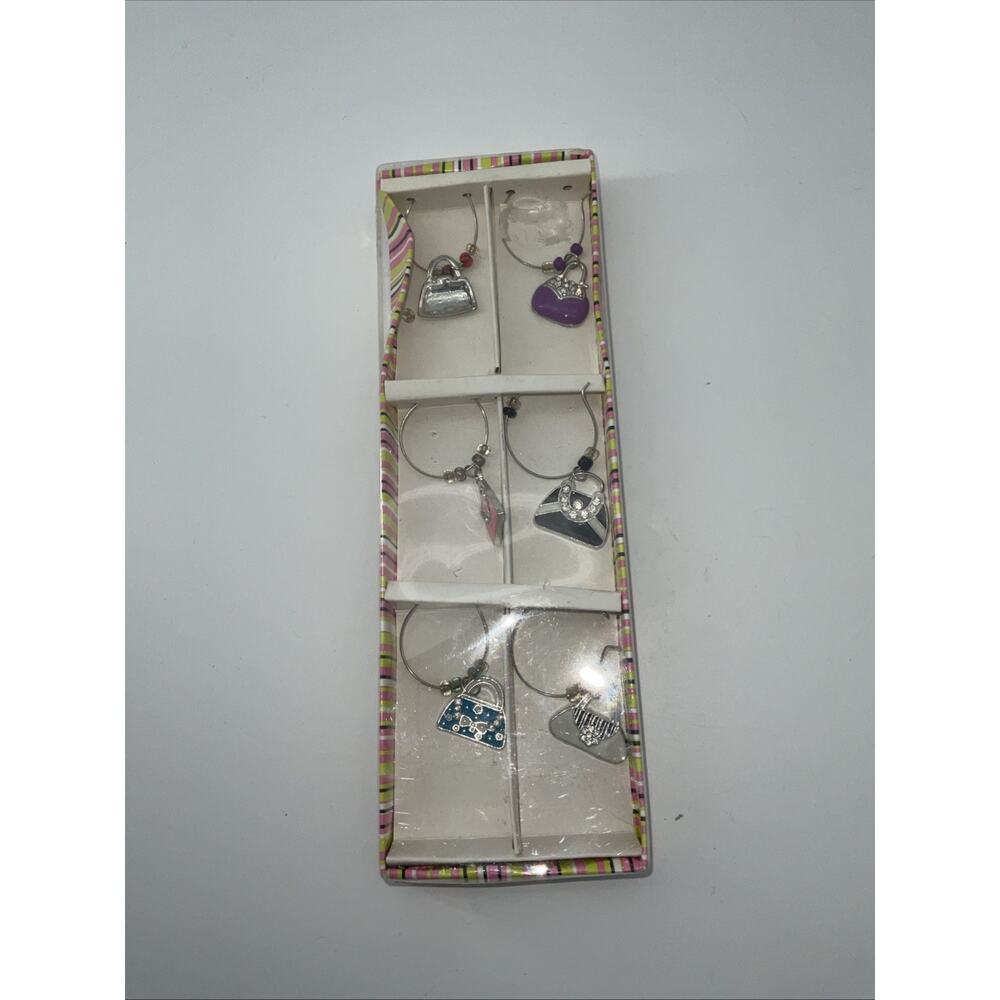 NIP Stocking Stuffers Wine Markers Ladies Hand Bag Wine Charms variety of 6